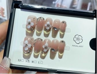 Luxury Handmade Art Adult Finger Nail D220 - Sein Nails Wholesale