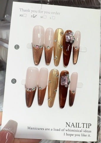Luxury Handmade Art Adult Finger Nail D1173 - Sein Nails Wholesale