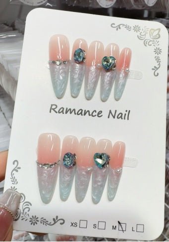 Luxury Handmade Art Adult Finger Nail D1182 - Sein Nails Wholesale