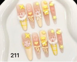 Luxury Handmade Art Adult Finger Nail Y211 - Sein Nails Wholesale