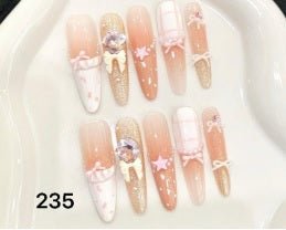 Luxury Handmade Art Adult Finger Nail Y235 - Sein Nails Wholesale