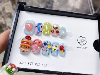 Luxury Handmade Art Children Finger Nail D14F72 - Sein Nails Wholesale