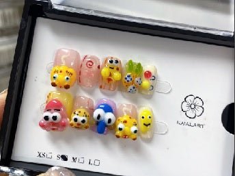 Luxury Handmade Art Children Finger Nail D24F42 - Sein Nails Wholesale