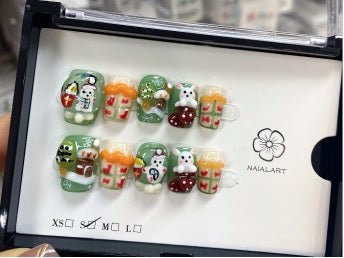 Luxury Handmade Art Children Finger Nail D36F51 - Sein Nails Wholesale