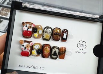 Luxury Handmade Art Children Finger Nail D37F49 - Sein Nails Wholesale