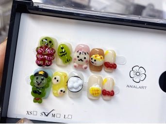 Luxury Handmade Art Children Finger Nail D38F53 - Sein Nails Wholesale